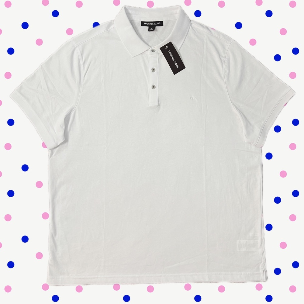 Michael Kors Men's Tipped Texture Short-Sleeve Polo Shirt, Size-XL